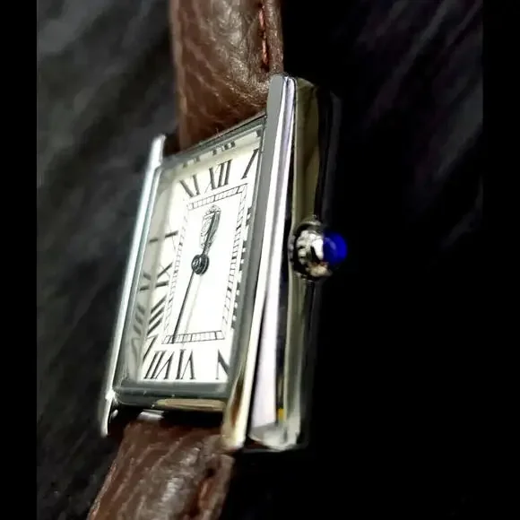 Swiss Design Pierre Lucerne Tank Mens Watch Brown‎ Band
